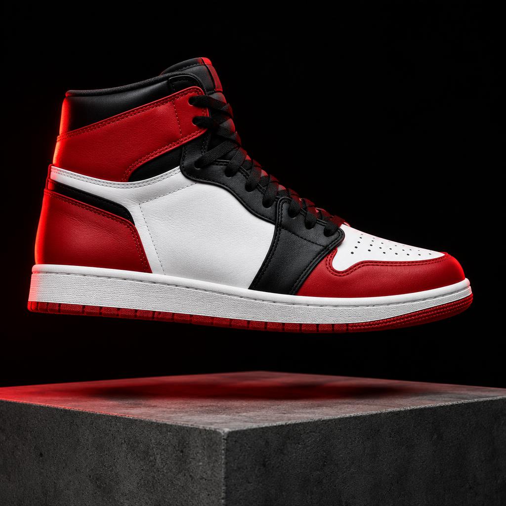 Tenis urbano rojo, blanco y negro